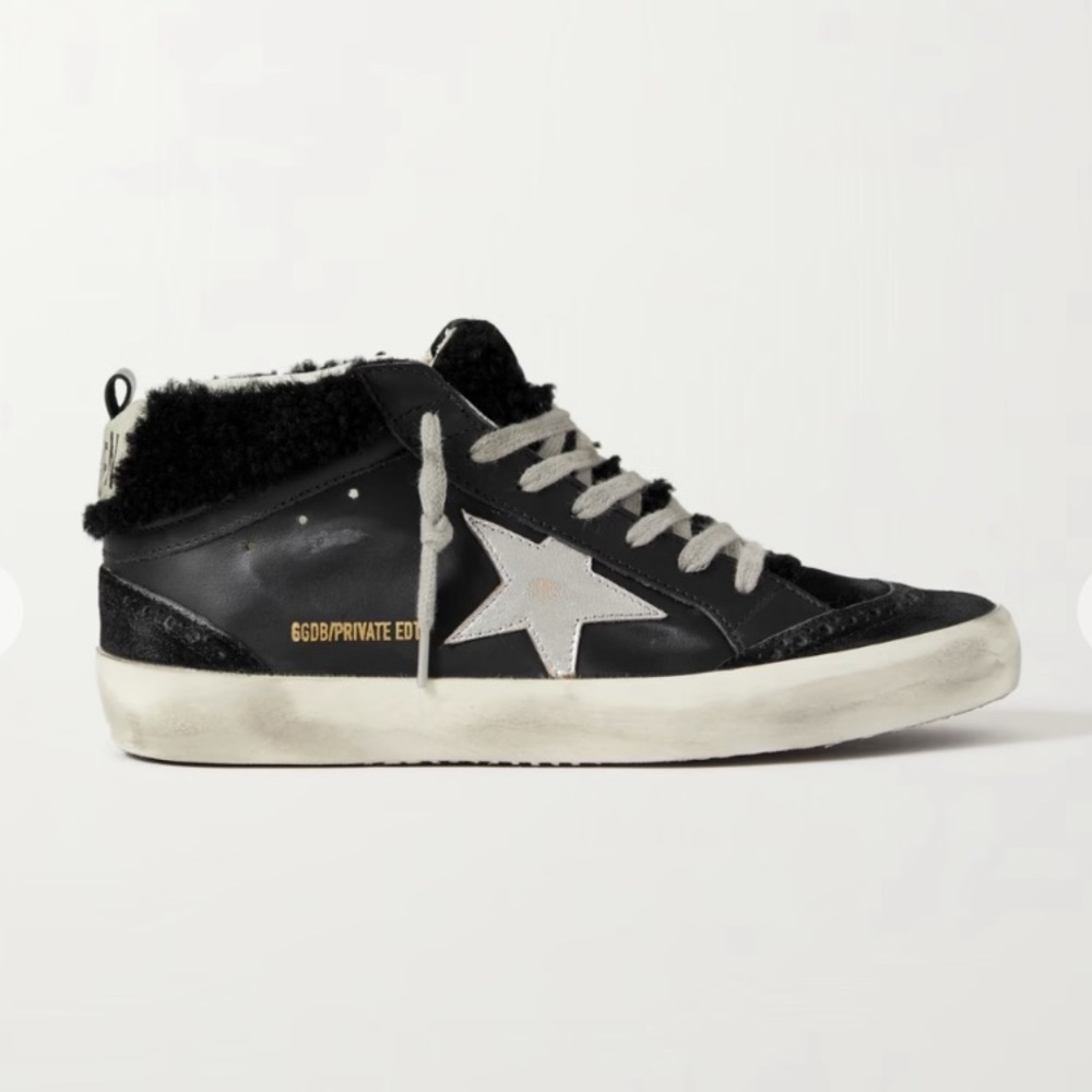 Golden Goose Mid Star Shearling Sneakers